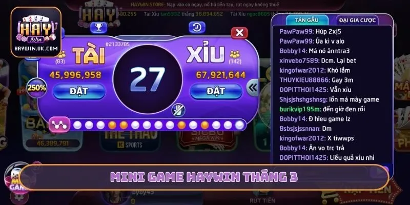 Mini game Haywin tháng 3